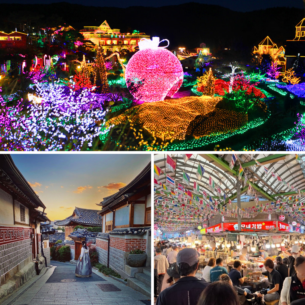 قرية بوكتشون + السوق الشعبية غوانغ جانغ + حديقة بوتشون للأضواء+ حديقة بوتشون للأضواء | Bukckon + Gwangjang Market  + Herb Island